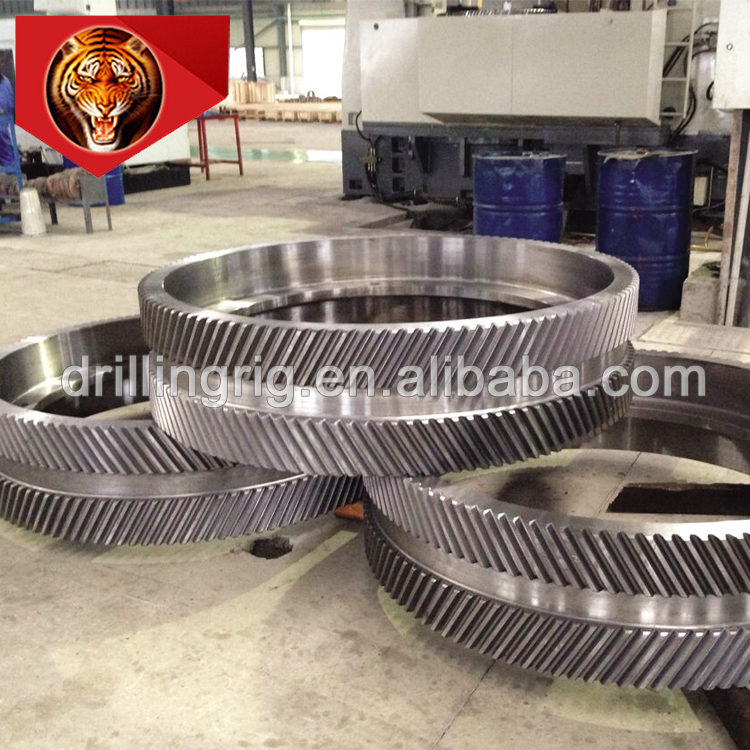 Tigerrig CNC machine produce 4340 forging  alloy steel pinionshaft and big ring gear for F2200HL F1600HL F1300 mud pump parts